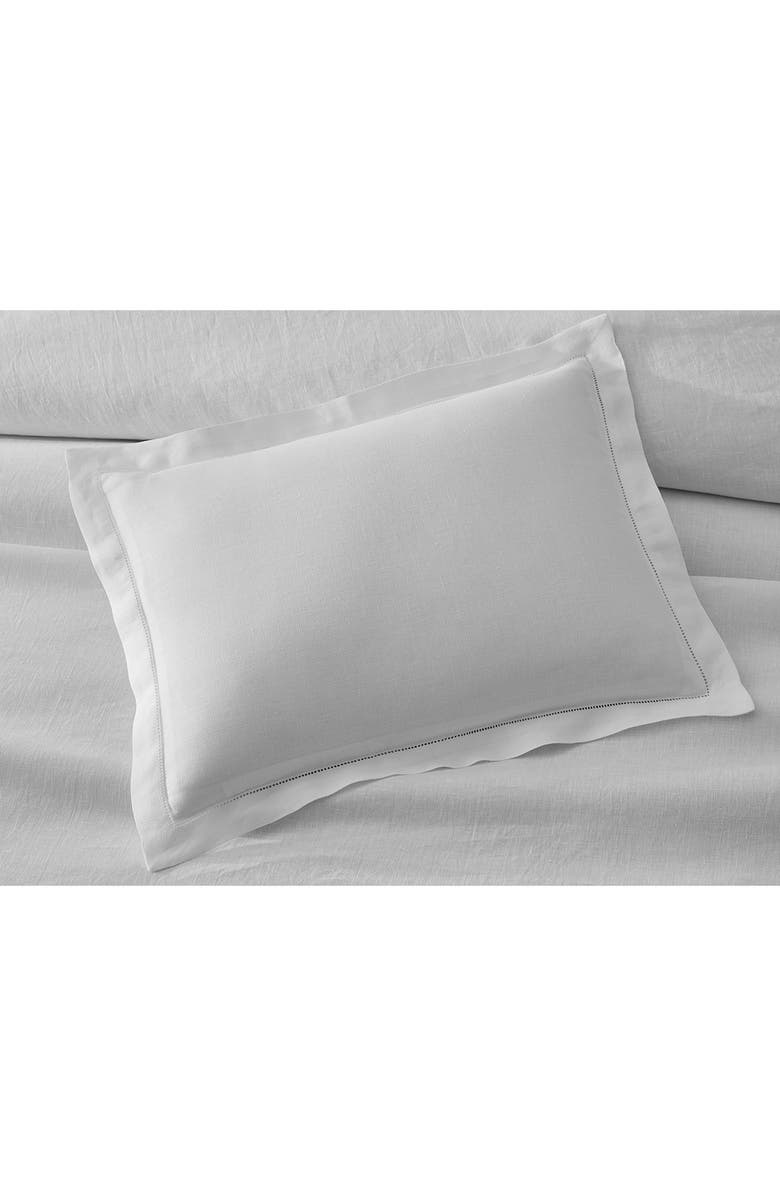 Matouk Roman Hemstitch Linen Duvet Cover, Alternate, color, White