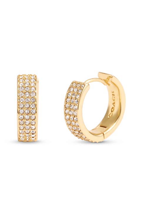 Pavé Crystal Huggie Hoop Earrings