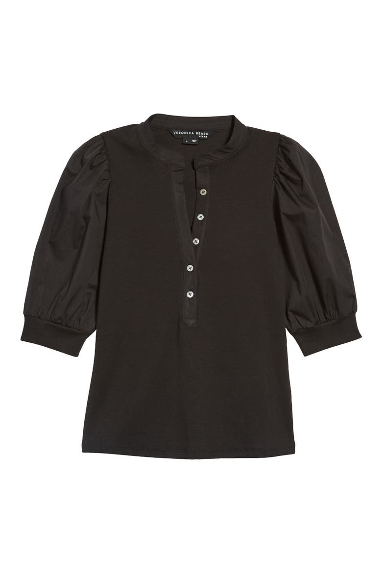 Coralee Front Button Blouse, Alternate, color, BLACK