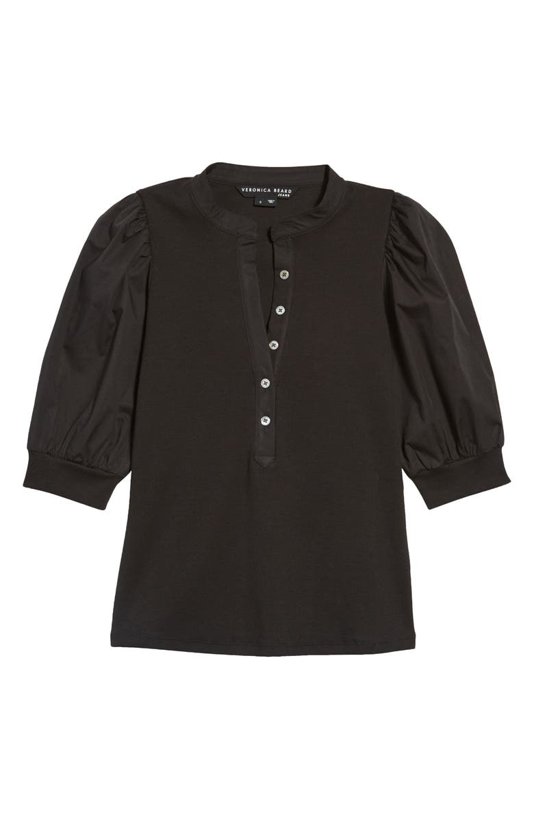 Veronica Beard Coralee Front Button Blouse, Alternate, color, Black
