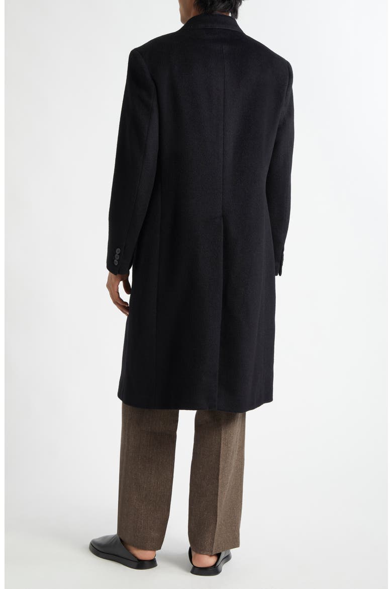 Whale Double Breasted Mohair Blend Coat, Alternate, color, BLACK HAIRY WOOL