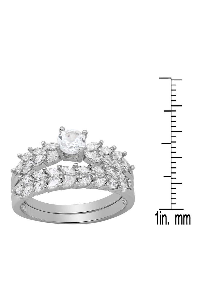 18k Gold Plated Cubic Zirconia Ring Set, Alternate, color, SILVER