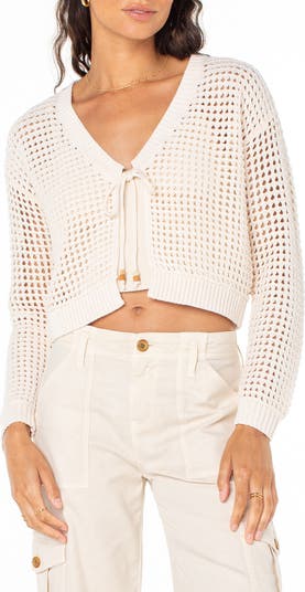 Roxy Ivy Open Stitch Tie Cardigan | Nordstrom
