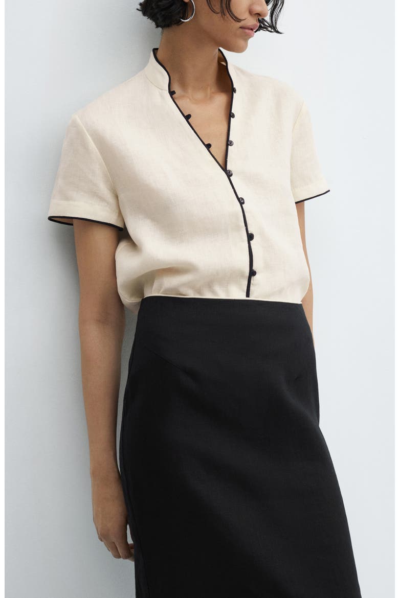 Back Slit Linen Skirt, Alternate, color, BLACK