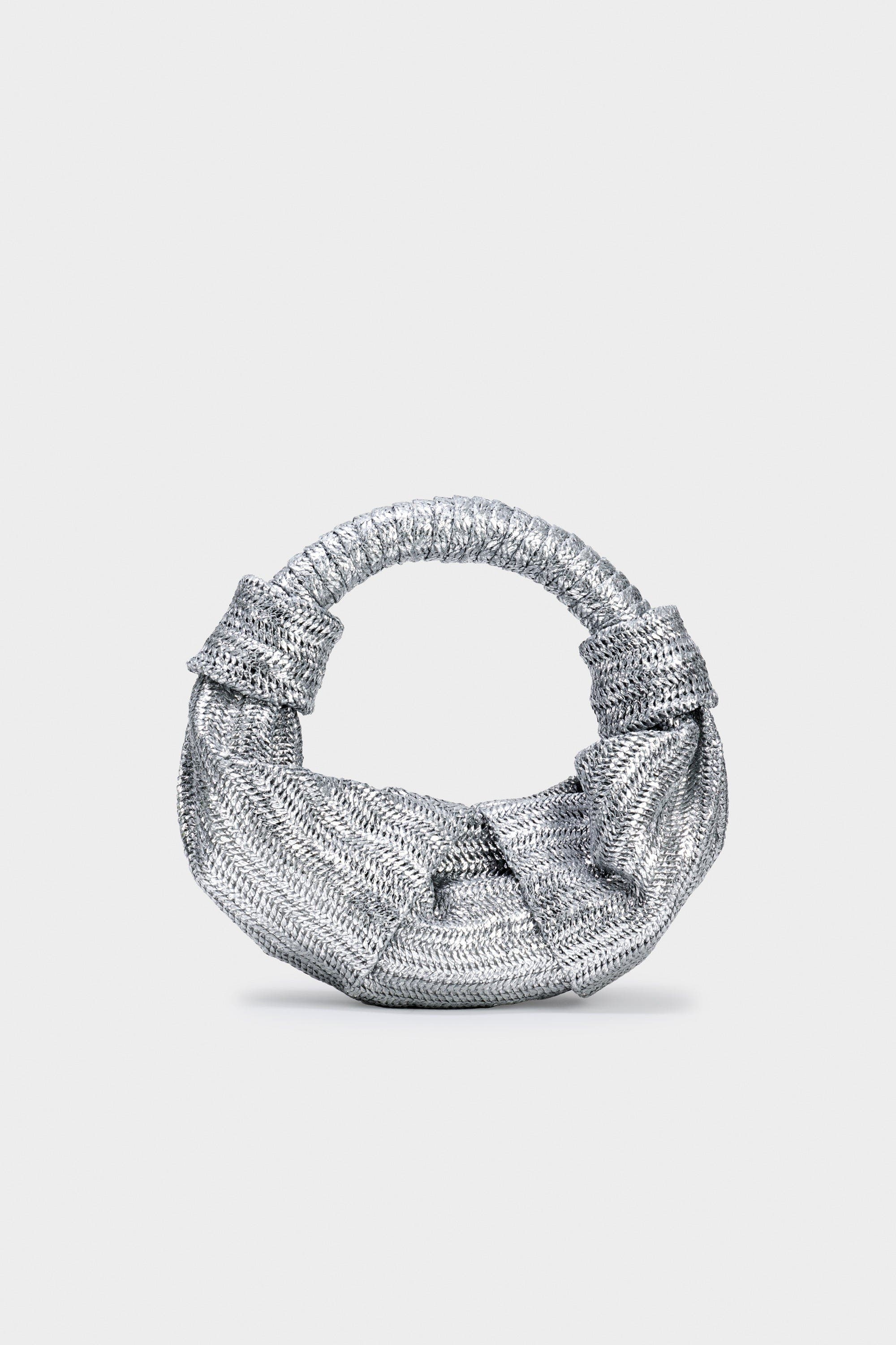 SIMONMILLER Herringbone Raffa Lopsy Bag, Main, color, Silver