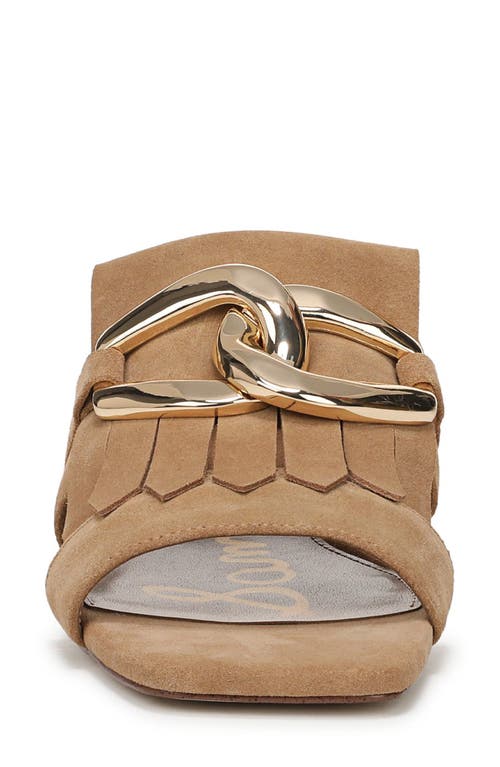 Sam Edelman Darby Slide Block Heel Sandal Camel Leather