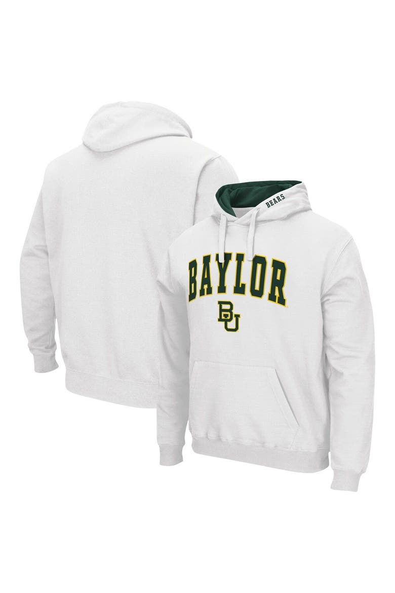 Men's Colosseum White Baylor Bears Arch & Logo 3.0 Pullover Hoodie, Main, color, White