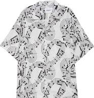 TAKAHIROMIYASHITA TheSoloist. Music Note Print Camp Shirt