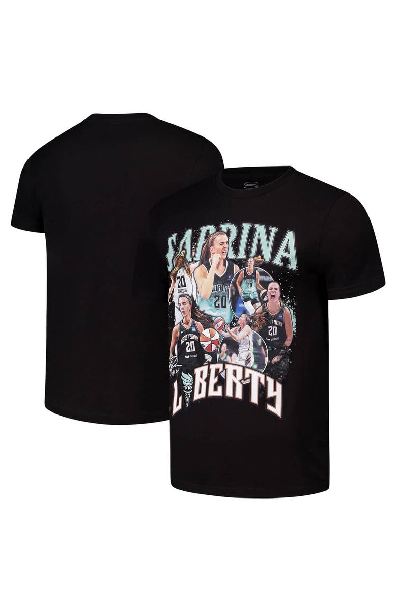 Stadium Essentials Unisex Stadium Essentials Sabrina Ionescu Black New York Liberty 2024 Crossroads T-Shirt, Main, color, Black