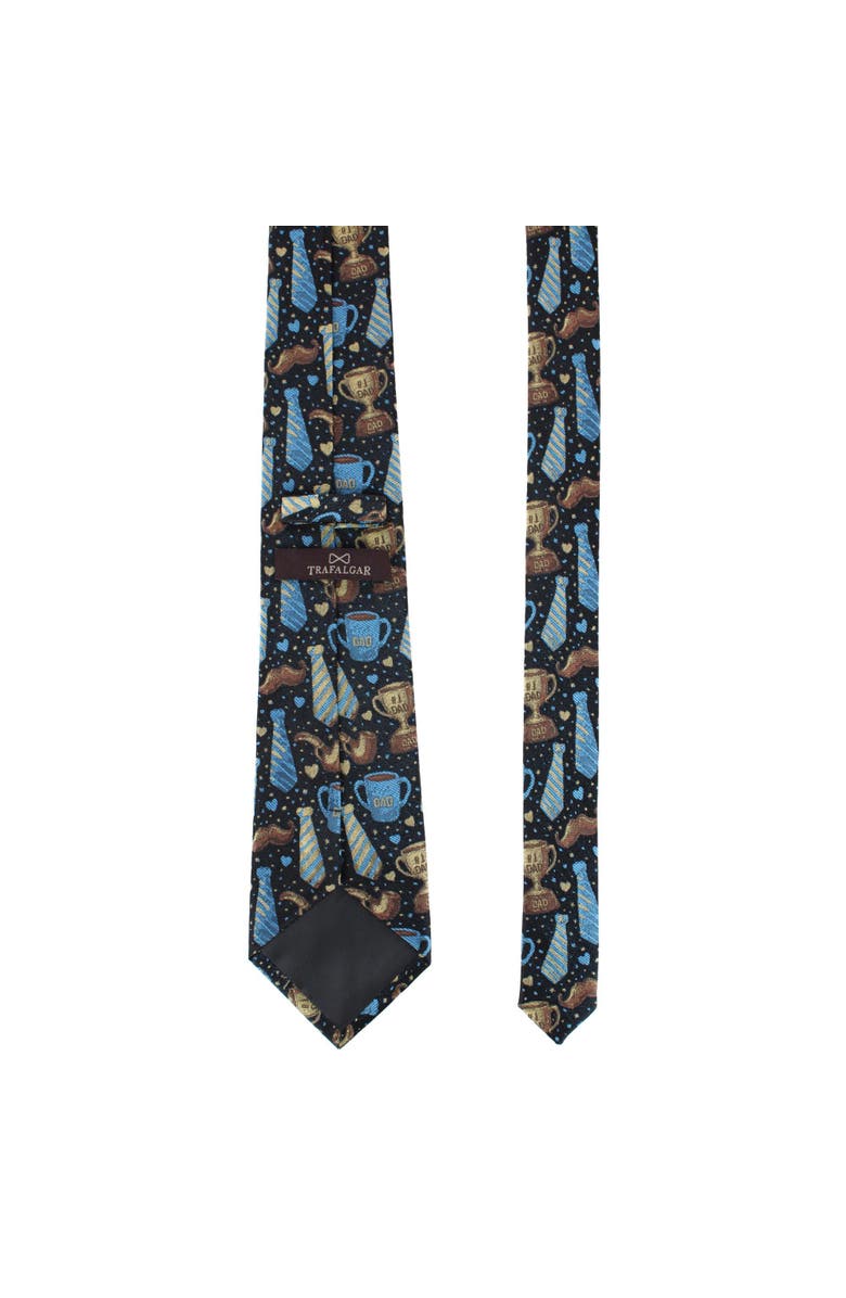 Trafalgar Dad Appreciation Silk Novelty Necktie, Alternate, color, Navy Blue