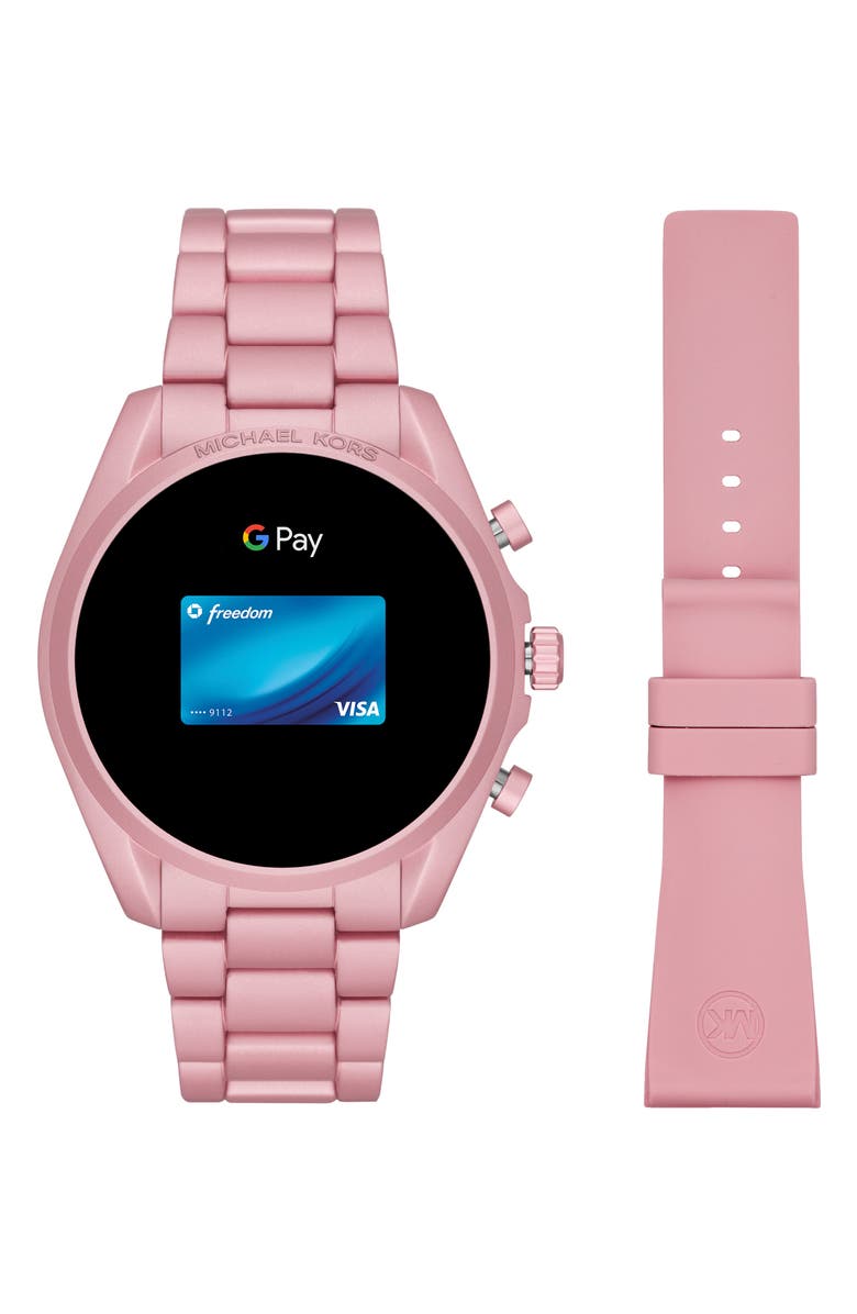 Michael Kors Gen 5 Bradshaw Bracelet Smart Watch & Silicone Strap Set, 44mm, Alternate, color,