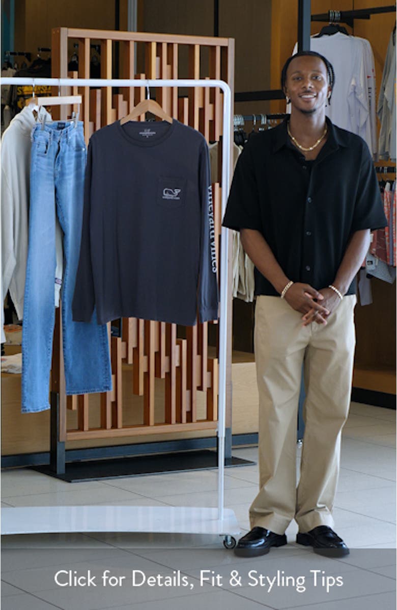 Vintage Whale Long Sleeve Cotton Graphic T-Shirt, sales video thumbnail