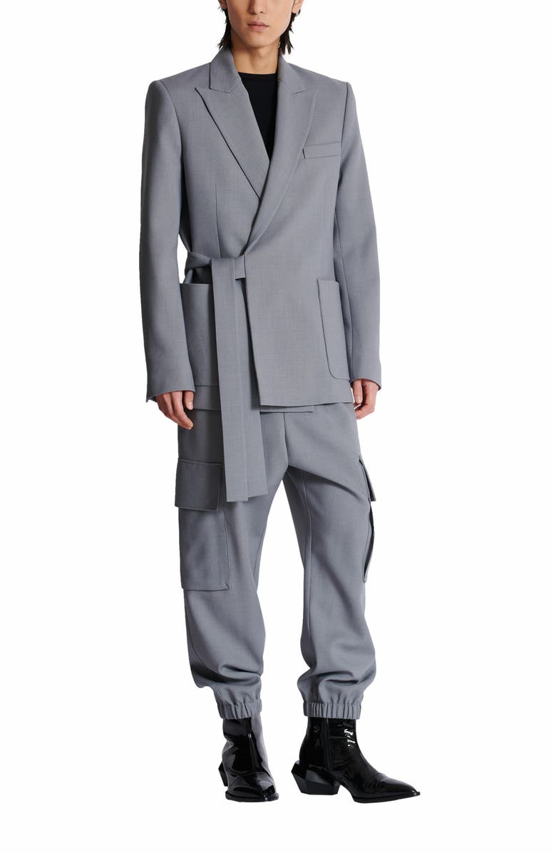 Balmain T-Shirt With Vintage Gel Balmain Logo, Alternate, color,