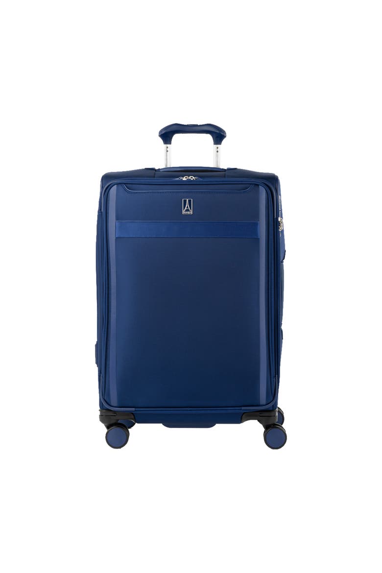 Versapack + Lightweight Softside Expandable 25" Medium Checked Spinner Luggage, Main, color, Estate Blue