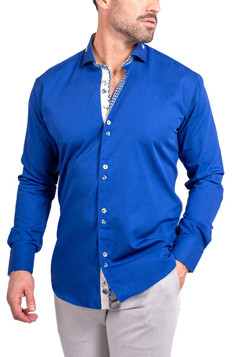 Maceoo Einstein Ascension0067 Blue Cotton Button-Up Shirt, Alternate, color, Blue
