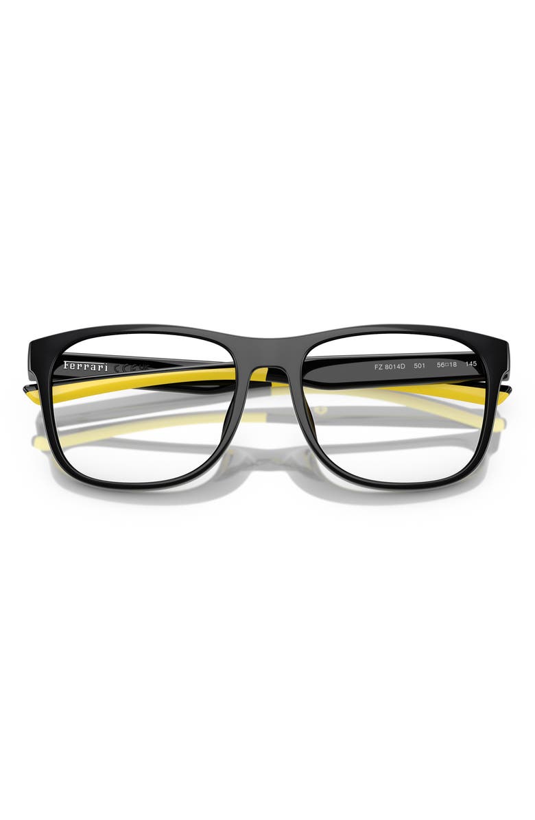 Scuderia Ferrari 56mm Square Optical Glasses, Alternate, color, Black