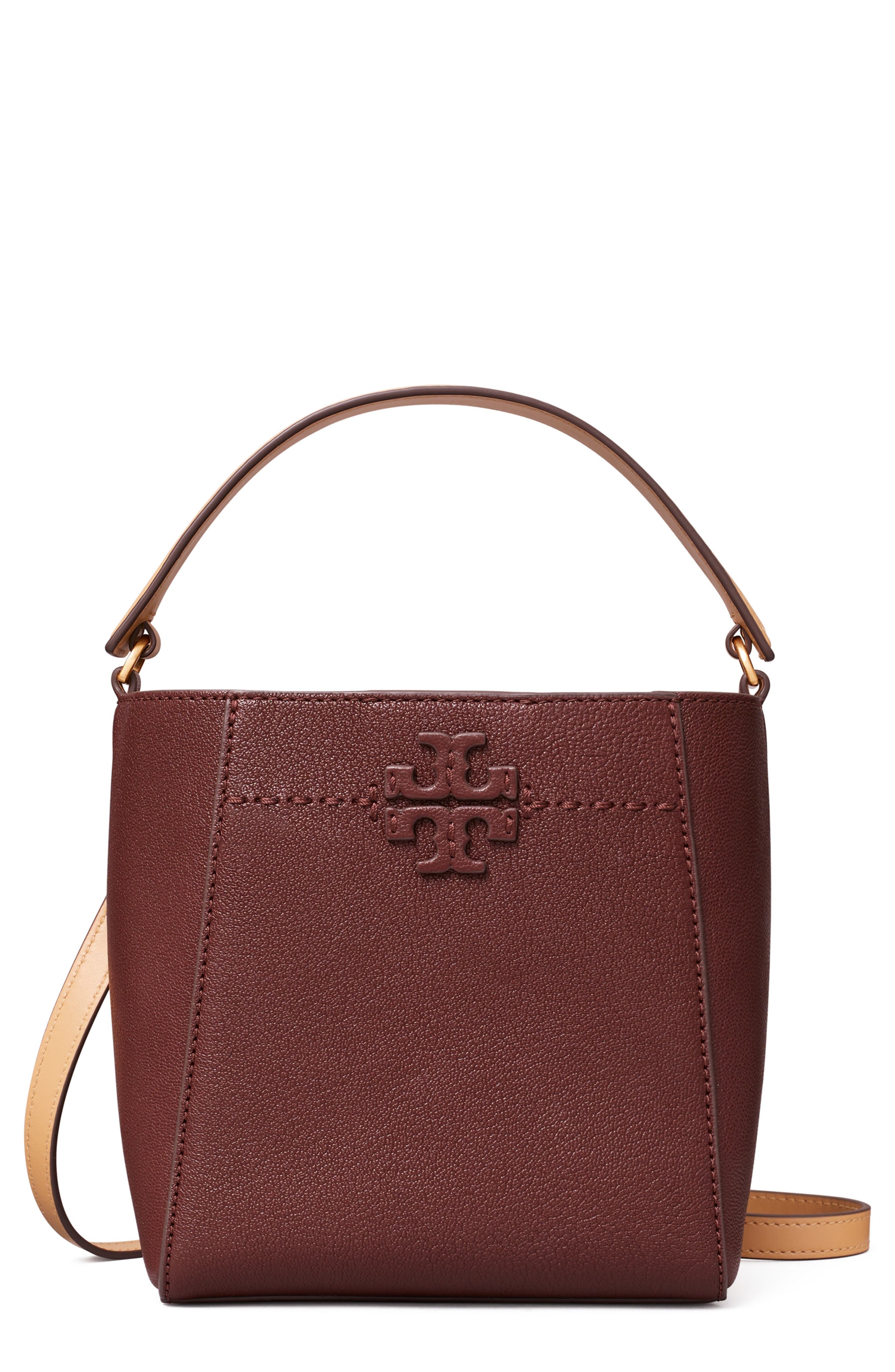 Tory Burch Small McGraw Leather Bucket Bag, Main, color, 