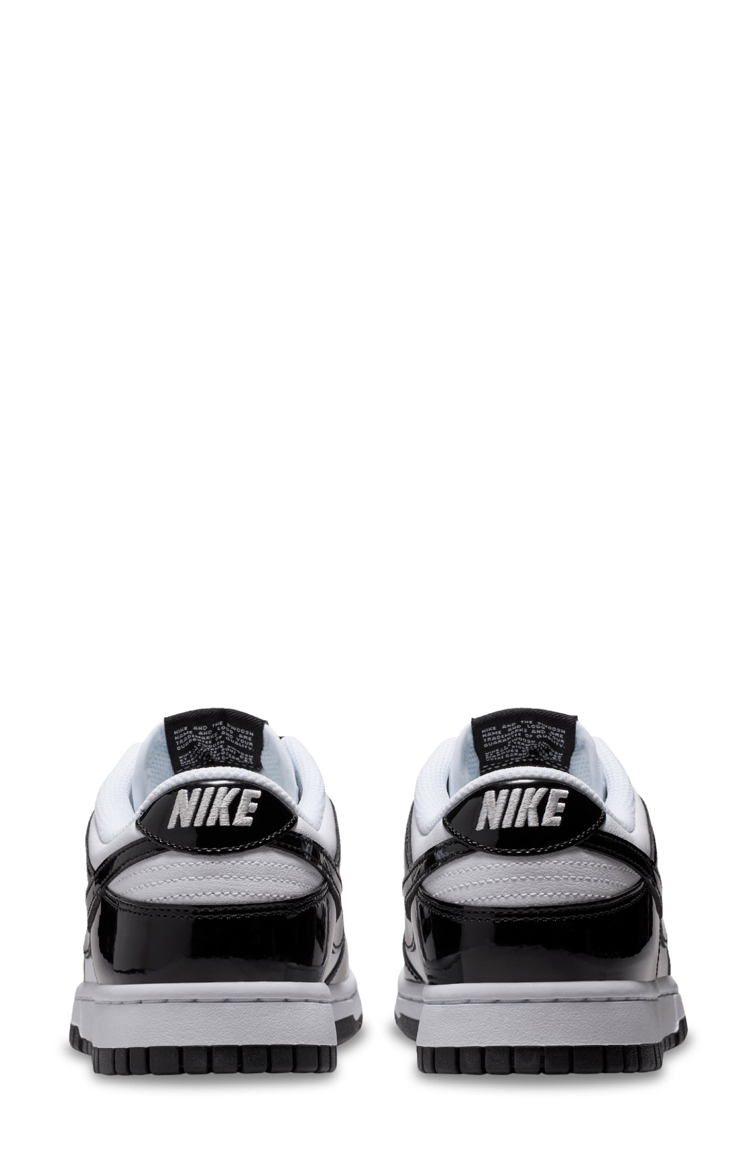 Dunk Low SE Basketball Sneaker, Alternate, color, WHITE/ WHITE/ SILVER/ BLACK