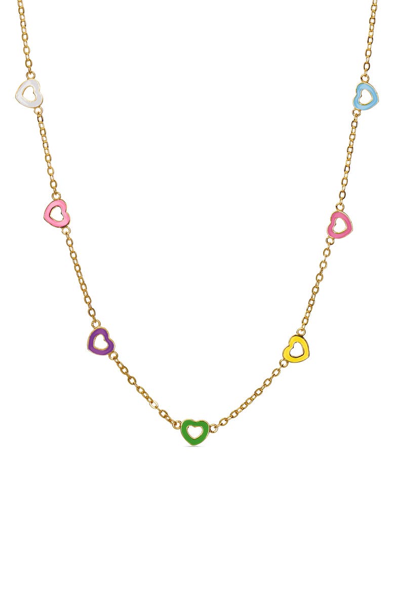 Kids' Heart Station Necklace, Main, color, MULTI