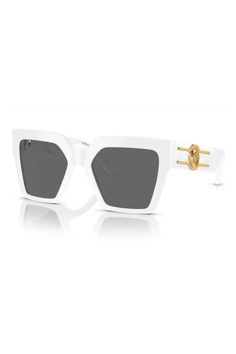 55mm Butterfly Sunglasses, Alternate, color, WHITE