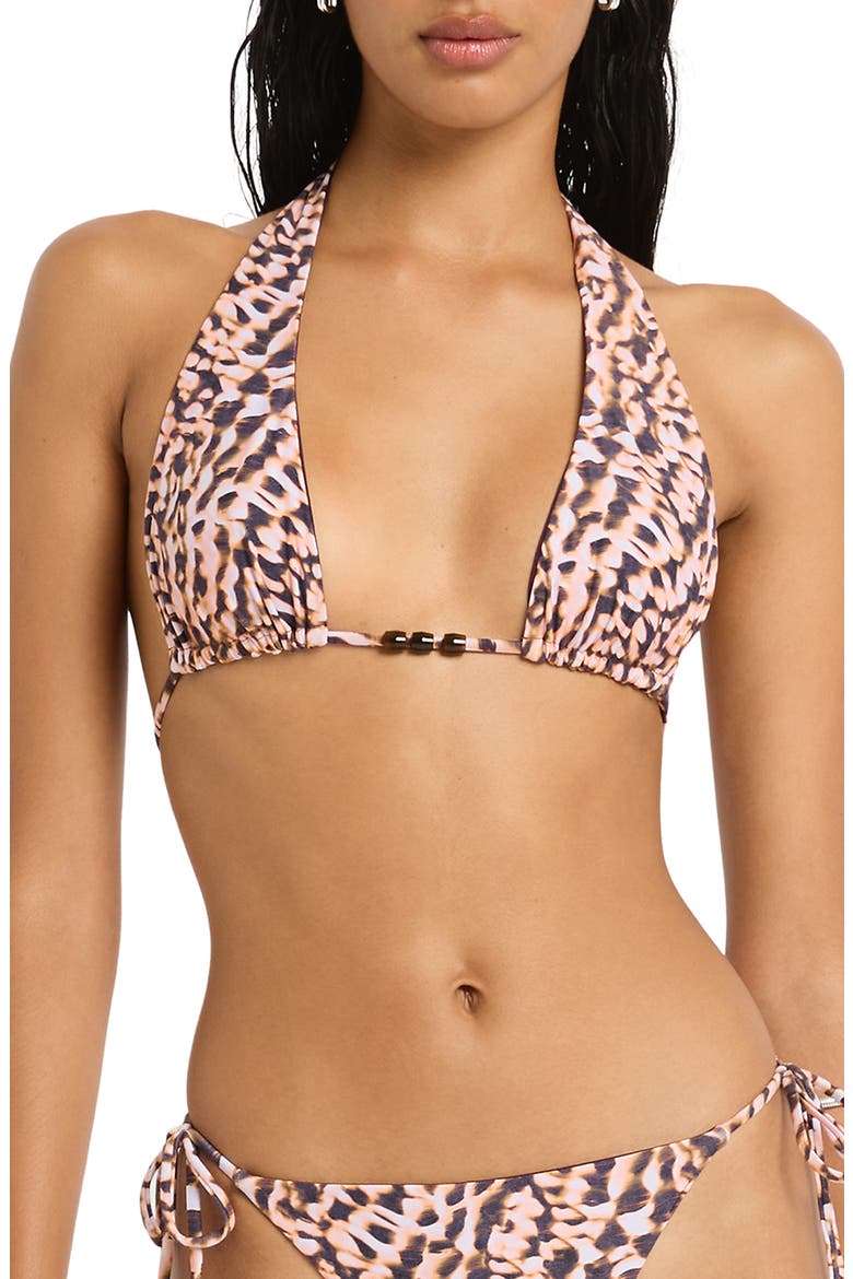 Beaded Cher Triangle Bikini Top, Main, color, PAPILLON / FIG