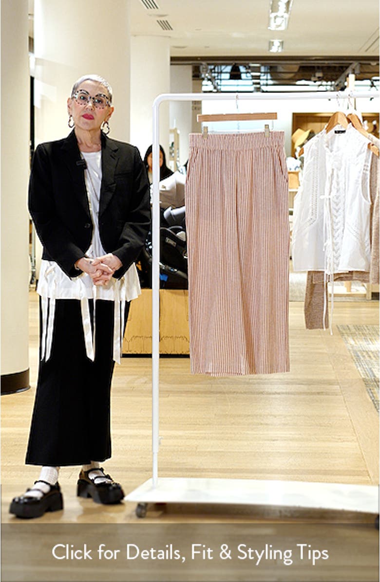 Allison Stripe Pull-On Crop Wide Leg Hemp Blend Pants, sales video thumbnail