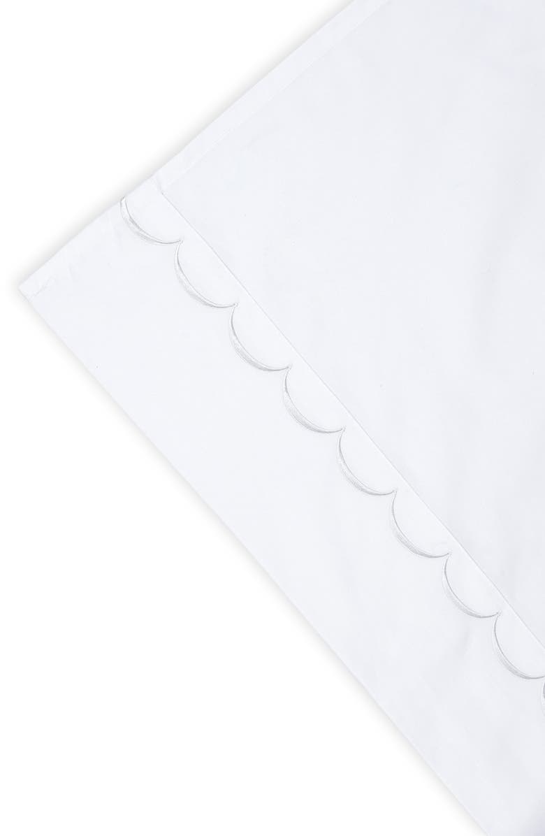 MELANGE HOME Scalloped Edge Embroidered 600 Thread Count Pillowcases, Alternate, color, White/ White