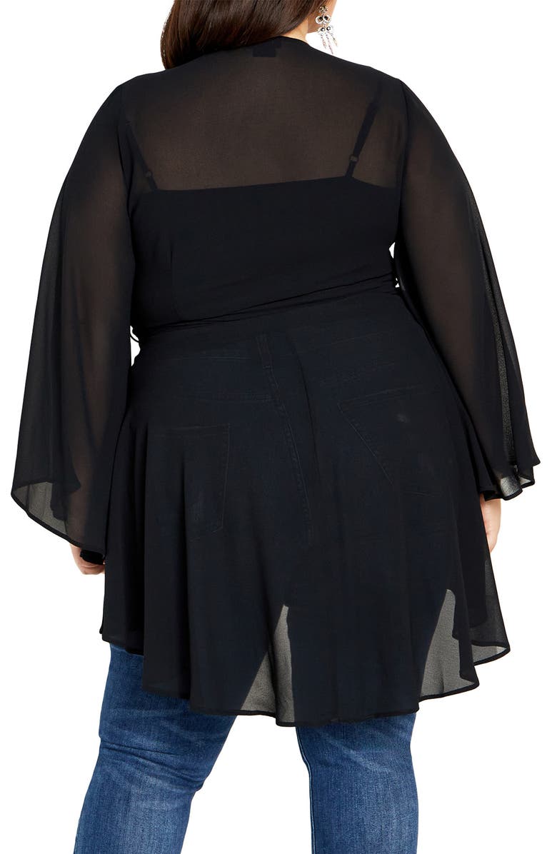 City Chic Fleetwood Chiffon Wrap Tunic, Alternate, color, 
