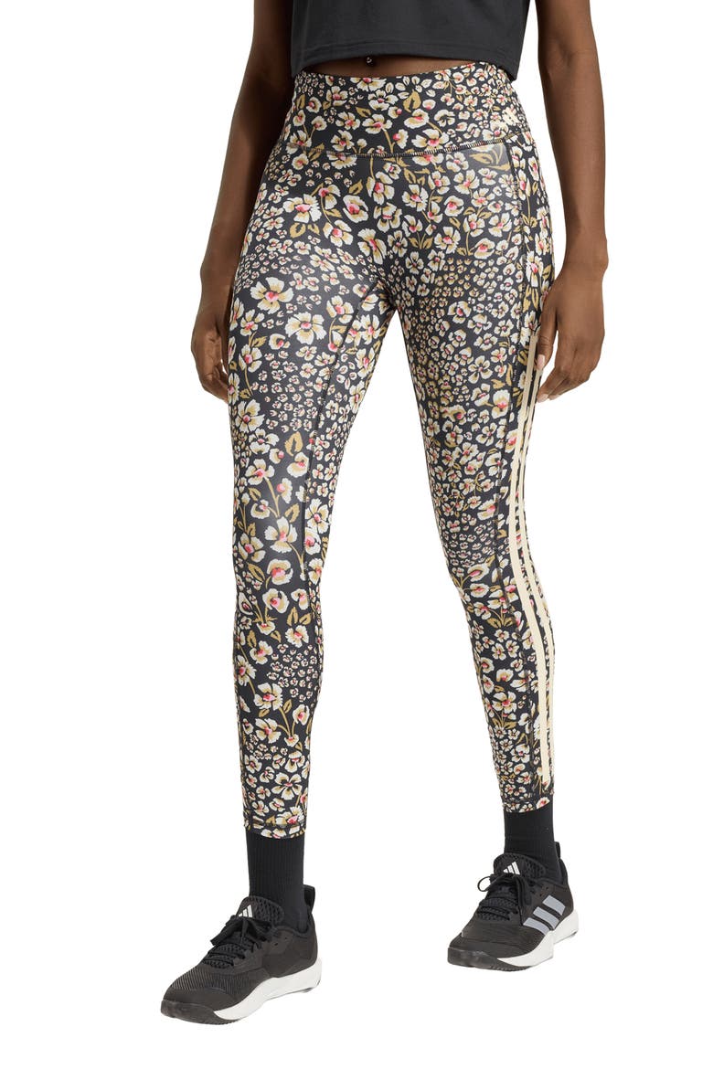 FARM Rio Performance High Waist 7/8 Leggings, Main, color, CREAM WHITE/MULTI/CREAM WHITE