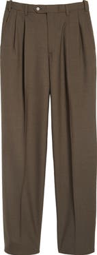 Berle Self Sizer Waist Pleated Lightweight Plain Weave Classic Fit Trousers