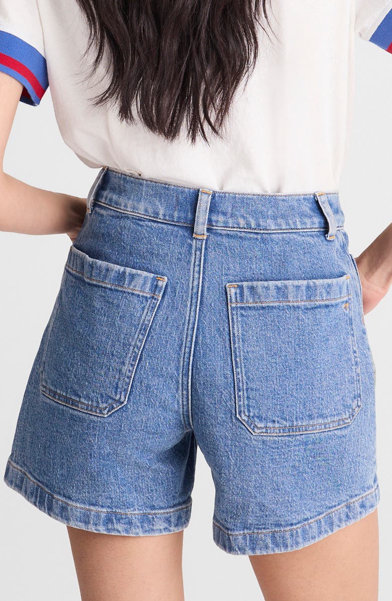 Madewell The Emmy Patch Pocket High Waist Denim Shorts, Alternate, color, Midvale Wash