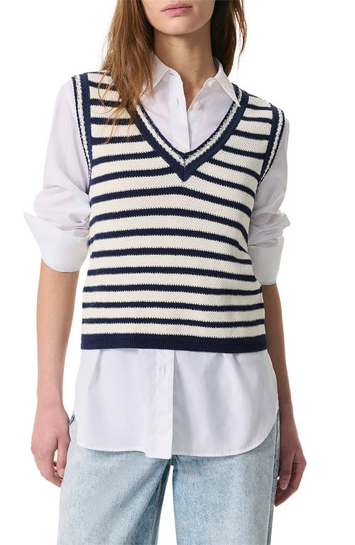 Shop Rag & Bone Meghan Stripe Sweater Vest In Ivory Multi