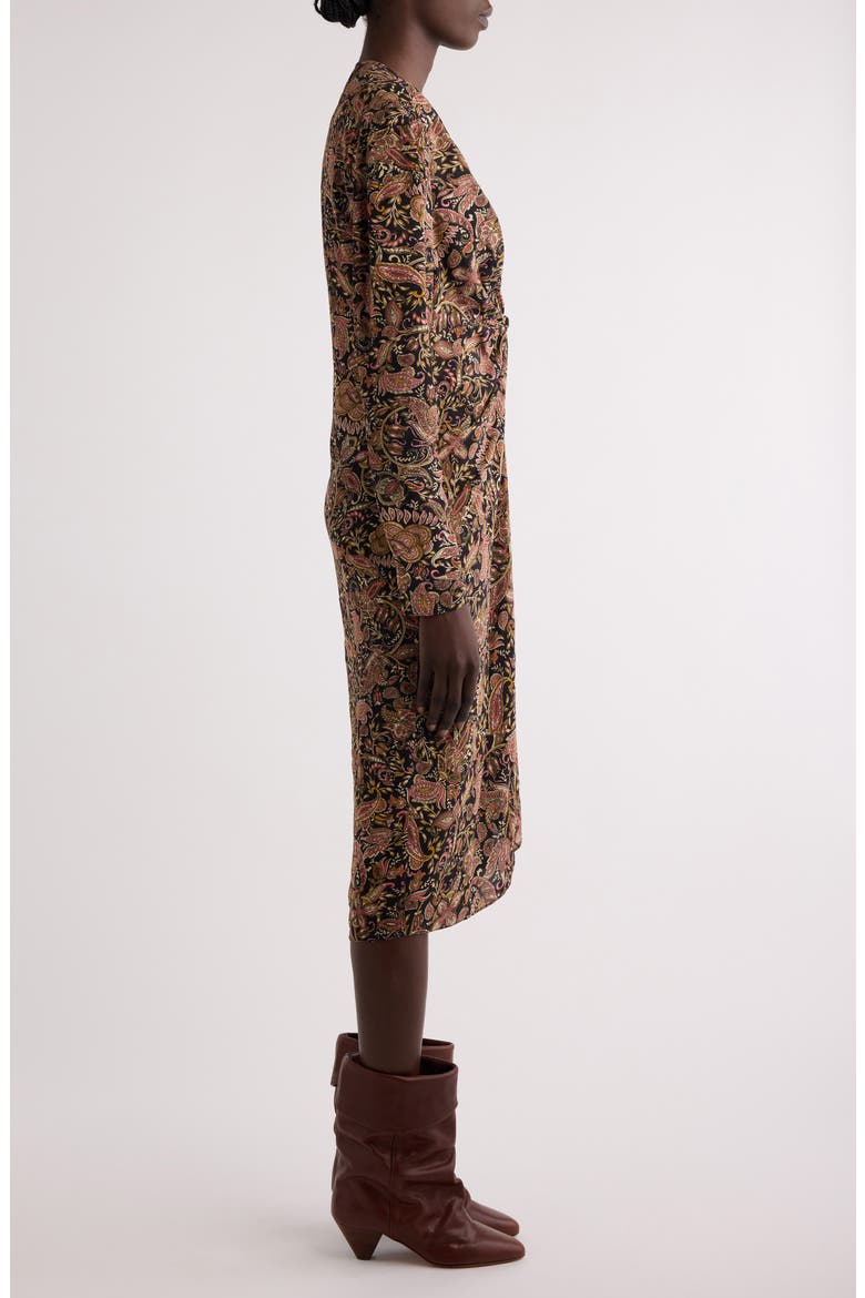 Zeliha Long Sleeve Dress, Alternate, color, BLACK / OCHRE