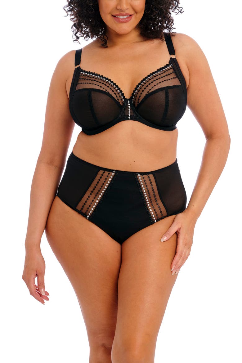 Matilda Full Figure Embellished Briefs, Alternate, color, BLACK