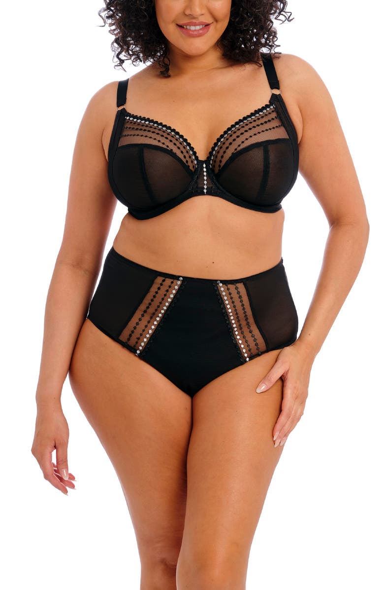 Elomi Matilda Full Figure Embellished Briefs, Alternate, color, Black