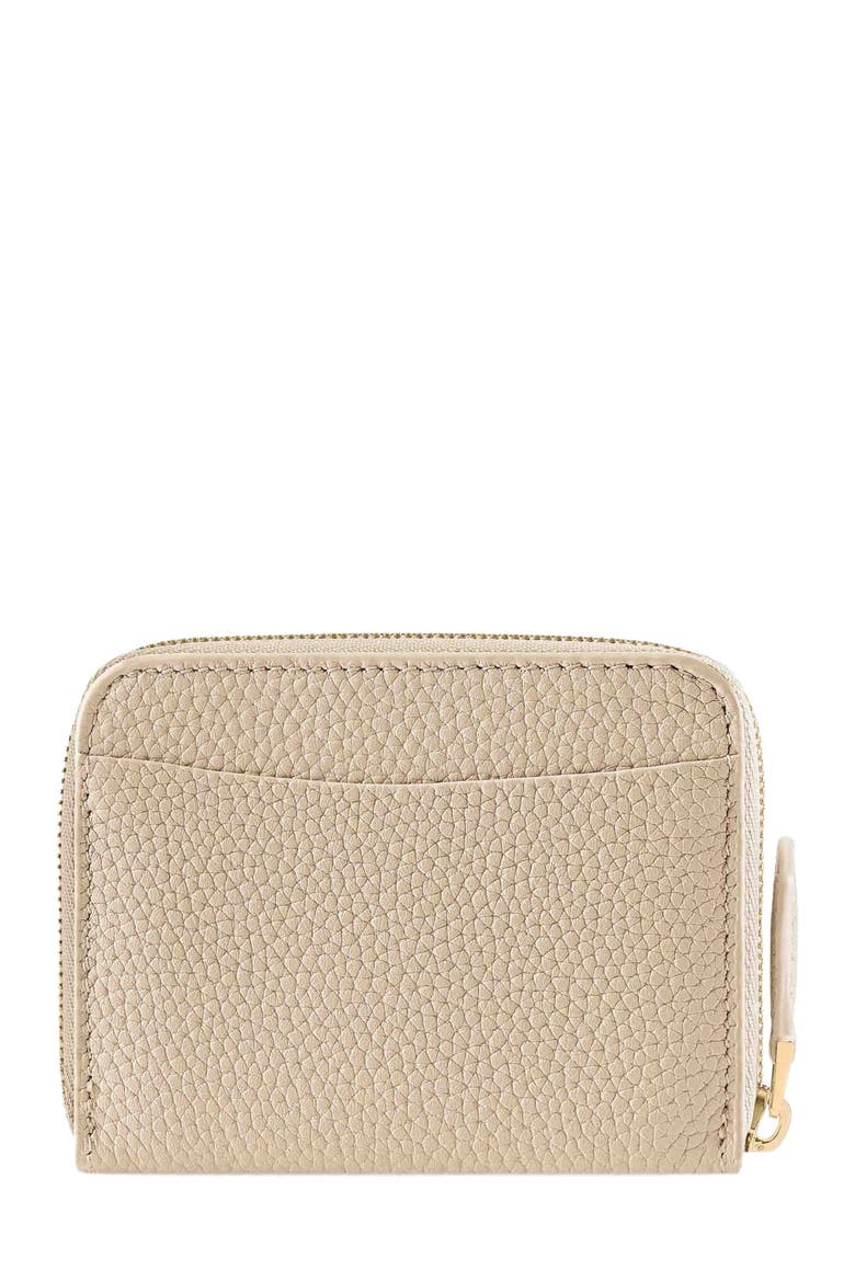 Small Leather Zipped Wallet, Alternate, color, Saharan Nude
