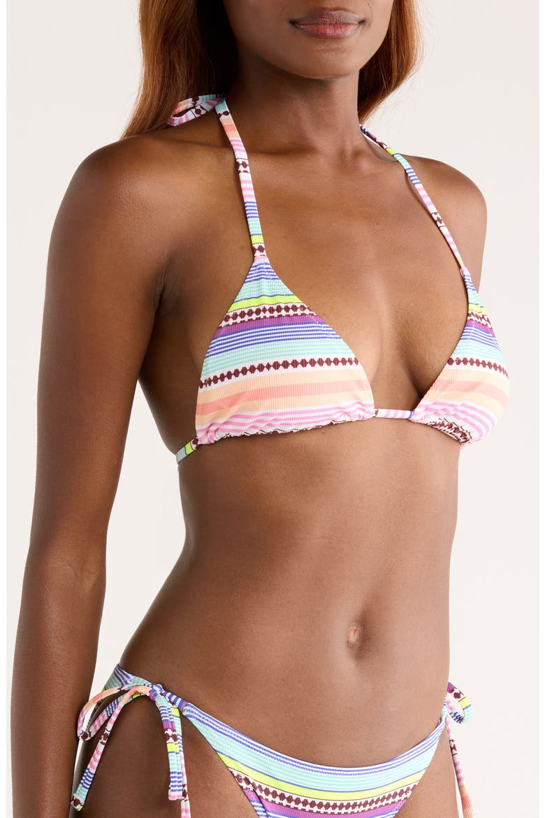 Malia Halter Triangle Swim Top, Alternate, color, CIRQ CITRUS