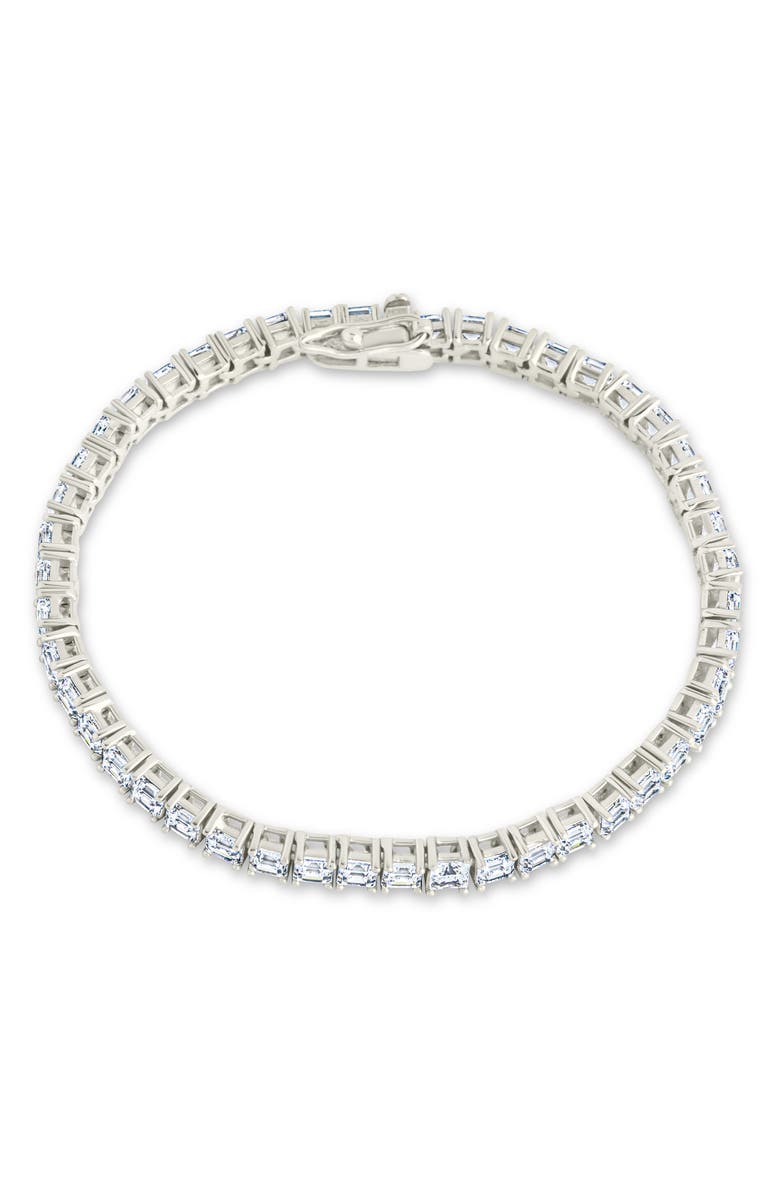 Sterling Forever Brette Cubic Zirconia Tennis Bracelet, Main, color, Silver