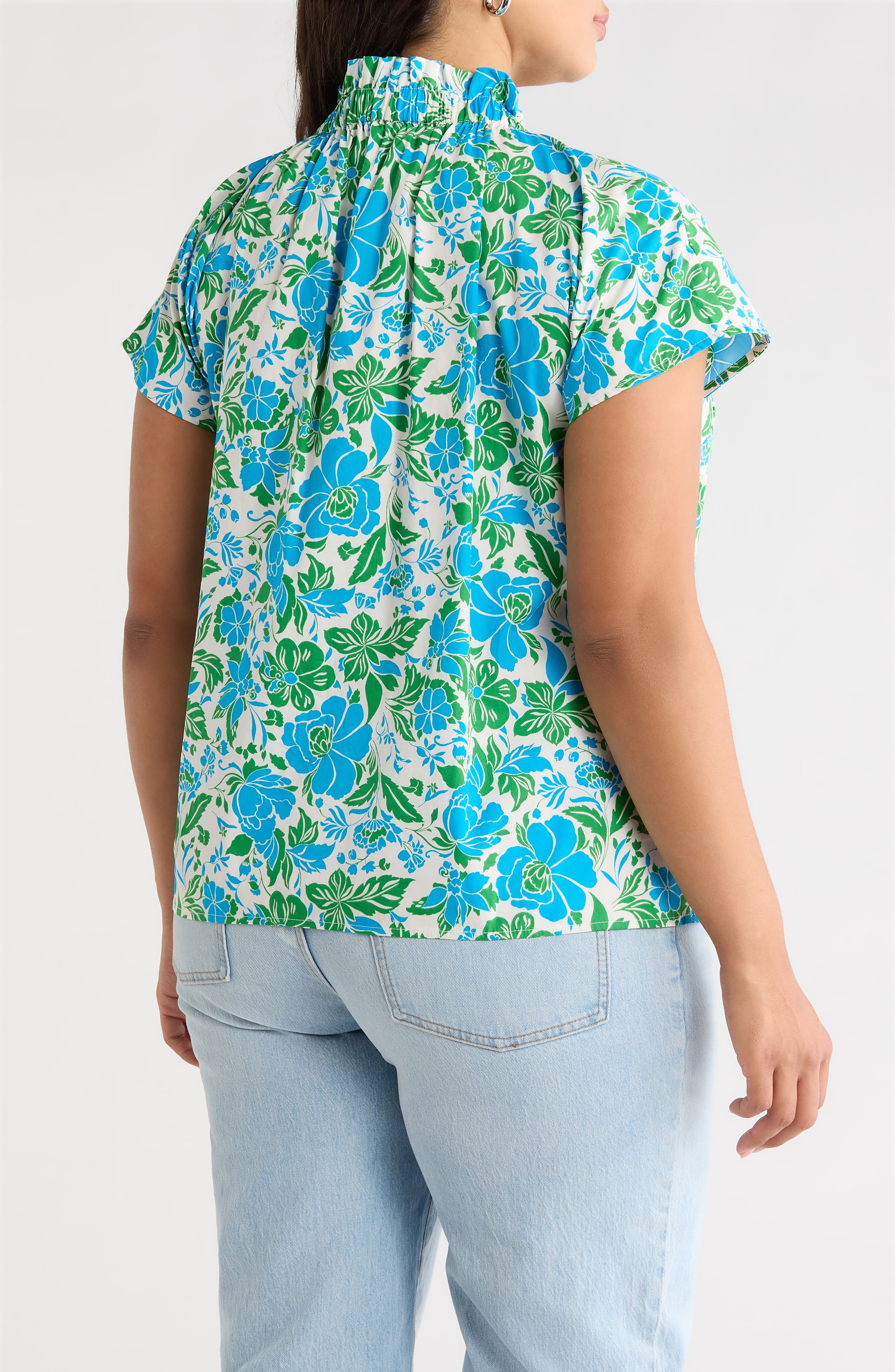Bivore Patma Floral Mock Neck Button-Up Top - image 2