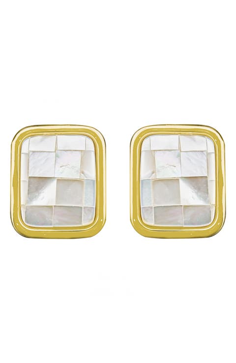 Inlaid Squares Stud Earrings