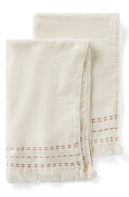 Coyuchi Alder 2-pack Organic Cotton Hand Towels In Brown