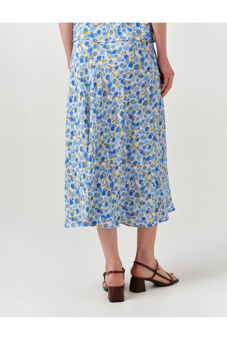 Luna Satin Midi Slip Skirt, Alternate, color, Blue Tulip