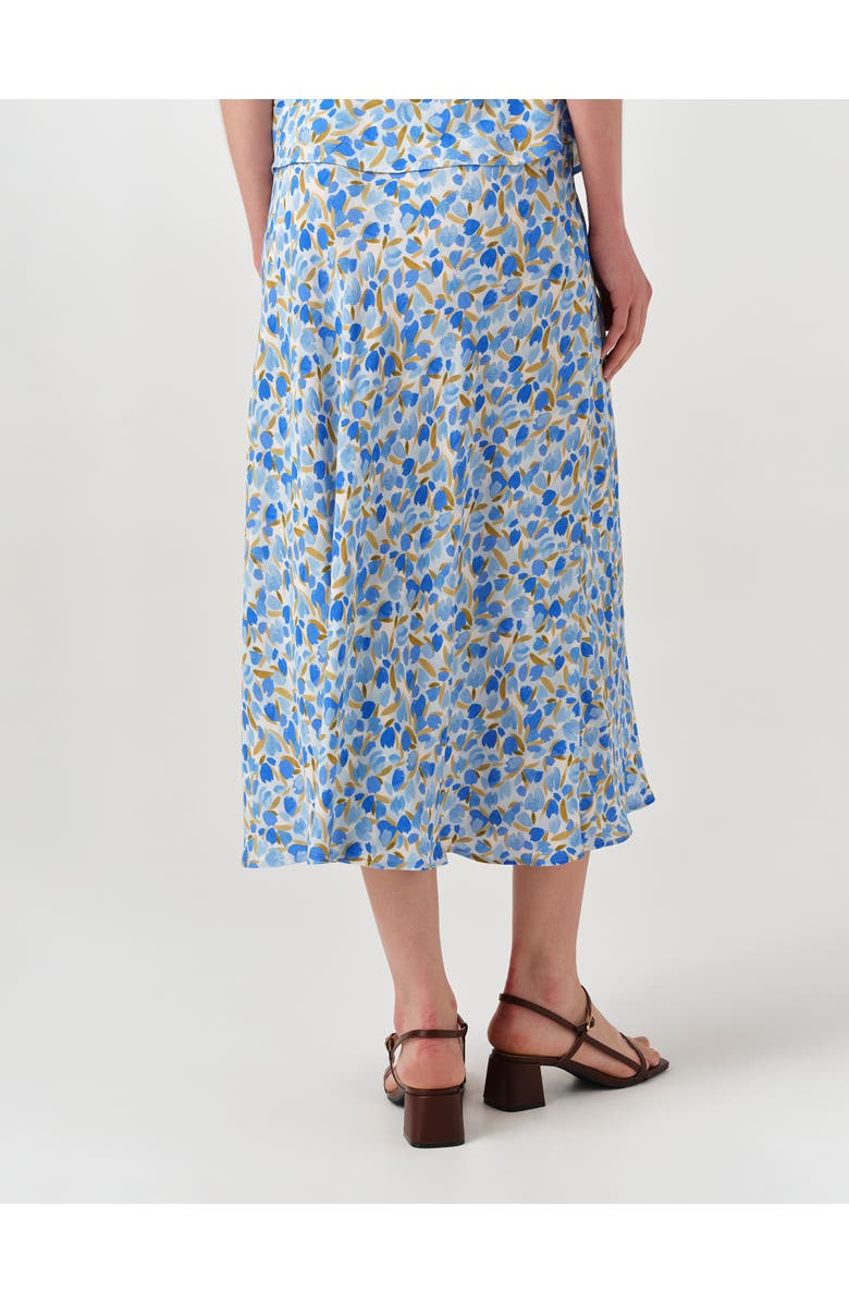 Ghost London Luna Satin Midi Slip Skirt, Alternate, color, Blue Tulip