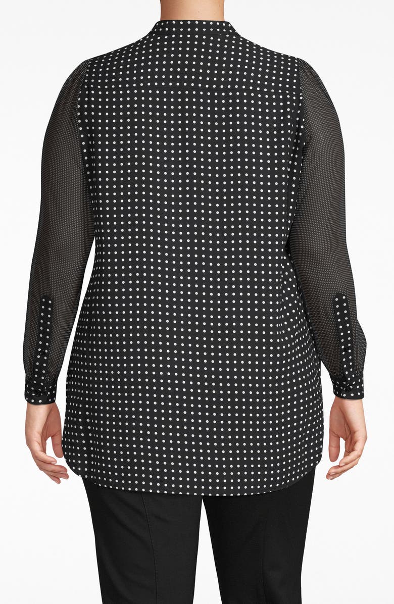 Anne Klein Mini Dot Poet Blouse, Alternate, color,