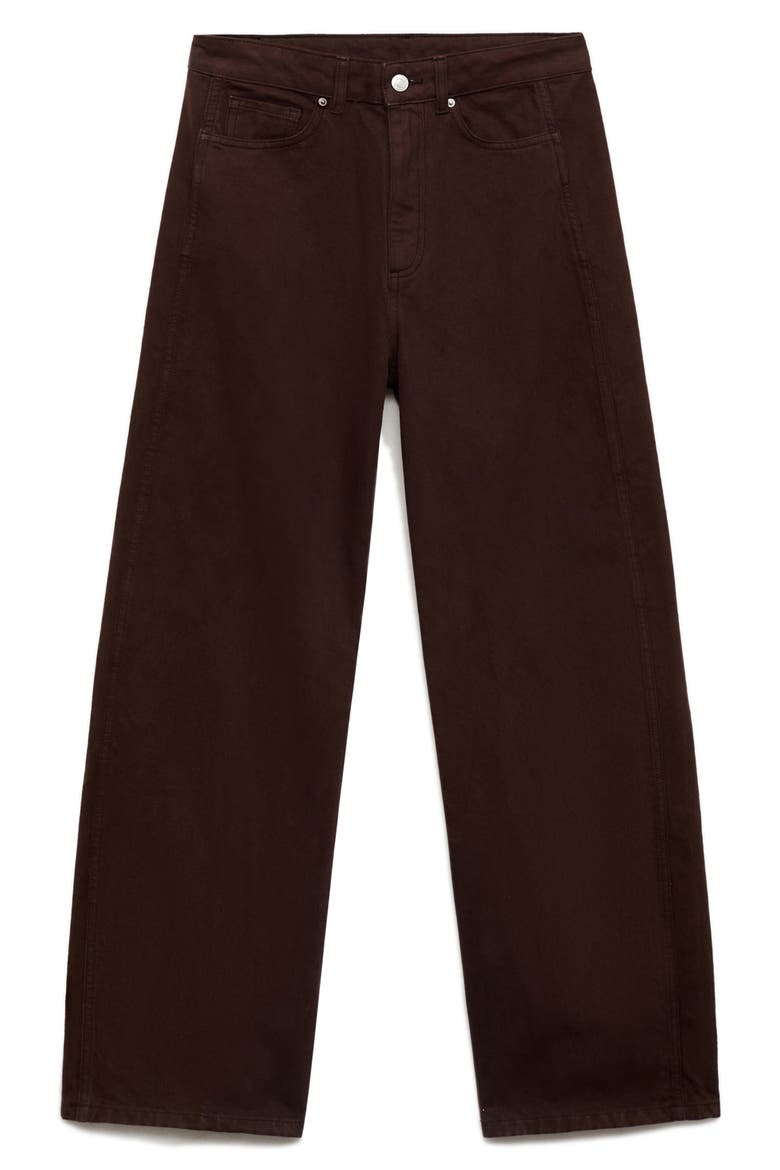 High Waist Barrel Jeans, Alternate, color, CHOCOLATE