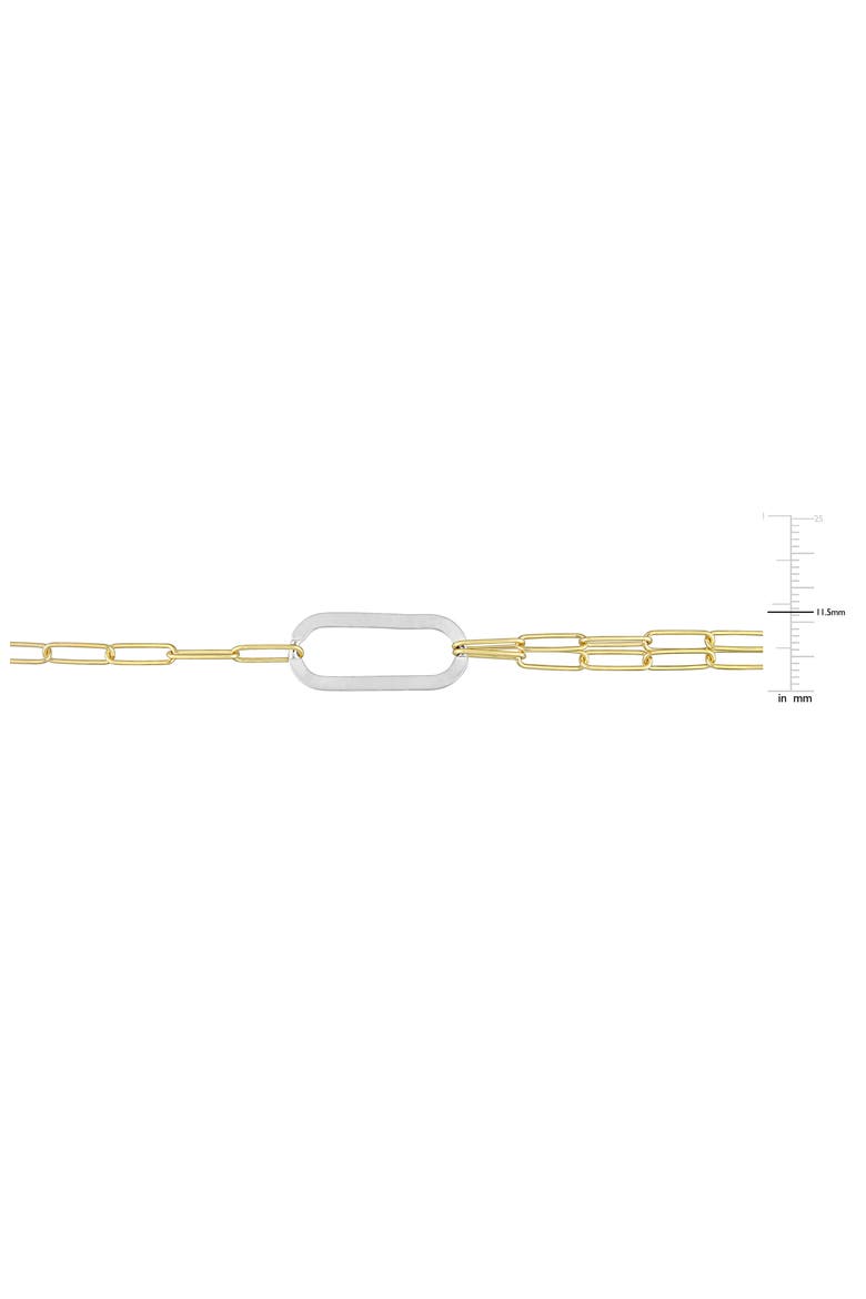 Two-Tone Paperclip Chain Necklace, Alternate, color, GOLD