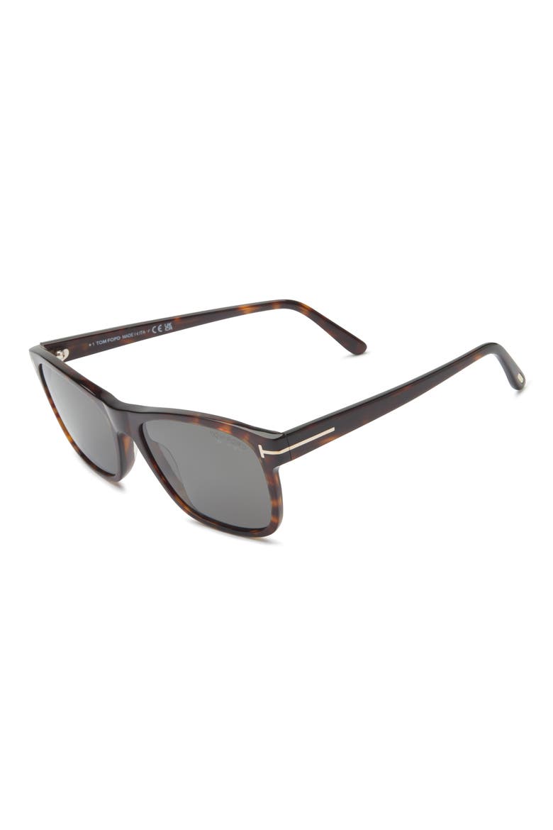 Giulio 59mm Polarized Square Sunglasses, Alternate, color, DARK HAVANA / SMOKE POLARIZED