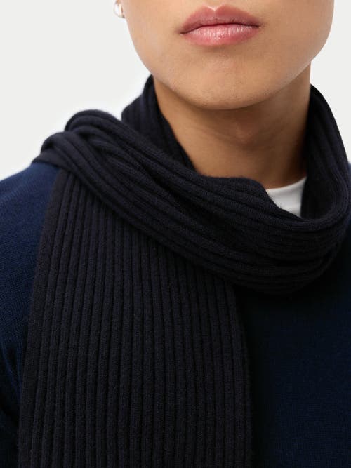 Gobi Mongolian Cashmere Cashmere Rib Knit Scarf In Blue
