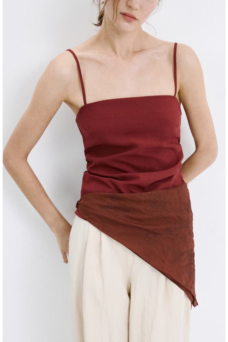 Square Neck Strappy Top, Main, color, RED