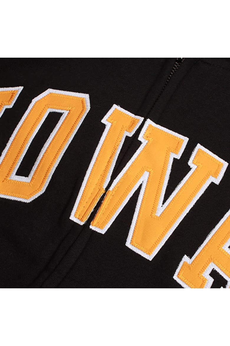 Women's Stadium Athletic Black Iowa Hawkeyes Arched Name Full-Zip Hoodie, Alternate, color, Black